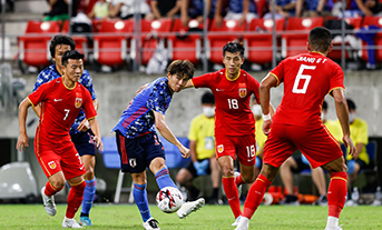  2022东亚杯男足第2轮：日本0:0中国