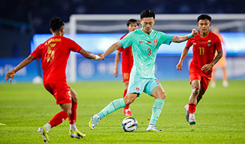  亚运会：中国男足亚运队4:0缅甸队